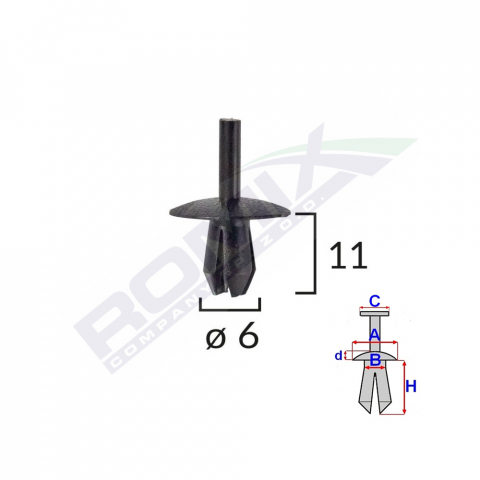ECHIPAMENTE SERVICE - CLIPS FIXARE ELEMENTE EXTERIOARE PENTRU OPEL/MERCEDES/RENAULT - NEGRU SET 10 BUC