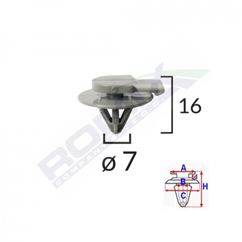 CLIPS FIXARE ELEMENTE EXTERIOR PENTRU MINI 7X16MM GRI SET 5 BUC [1]