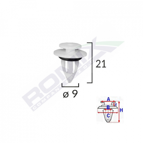 CONSUMABILE SERVICE - CLIPS FIXARE ELEMENTE PRAG PENTRU BMW, MINI 9X21MM ALB SET 10 BUC