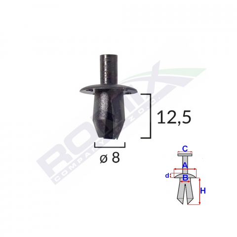 CONSUMABILE SERVICE - CLIPS FIXARE ELEMENTE ROATA PENTRU DACIA RENAULT - NEGRU SET 10 BUC