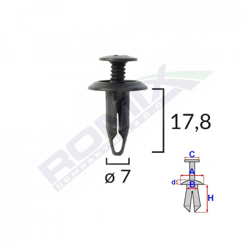 CONSUMABILE SERVICE - CLIPS FIXARE FORD - NEGRU SET 10 BUC