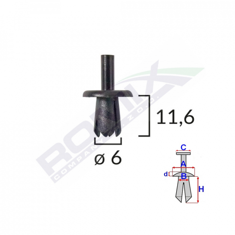 CLIPS FIXARE PENTRU ALFA ROMEO/FIAT MERCEDES OPEL - NEGRU SET 25 BUC [1]