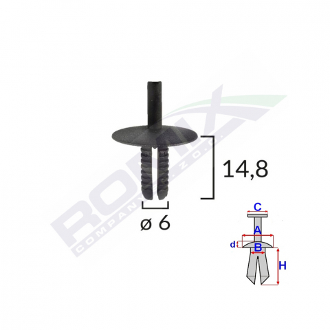 CONSUMABILE SERVICE - CLIPS FIXARE PENTRU BMW 6X14.8MM - NEGRU SET 10 BUC