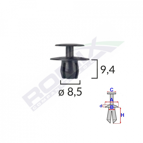CLIPS FIXARE PENTRU BMW/MERCEDES/PEUGEOT 8.5X9.4MM - NEGRU SET 10 BUC [1]