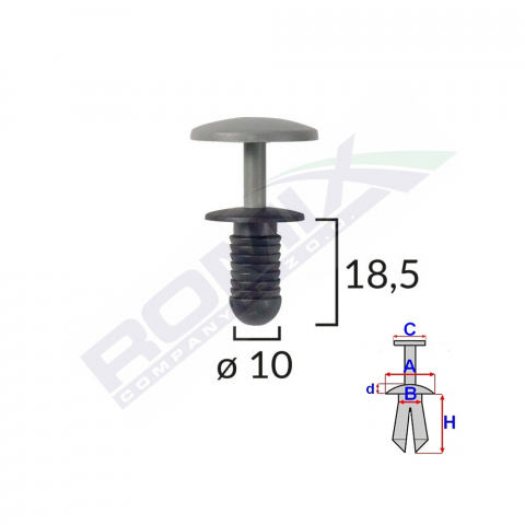 ECHIPAMENTE SERVICE - CLIPS FIXARE PENTRU FORD - 10X18.5MM - NEGRU SET 10 BUC