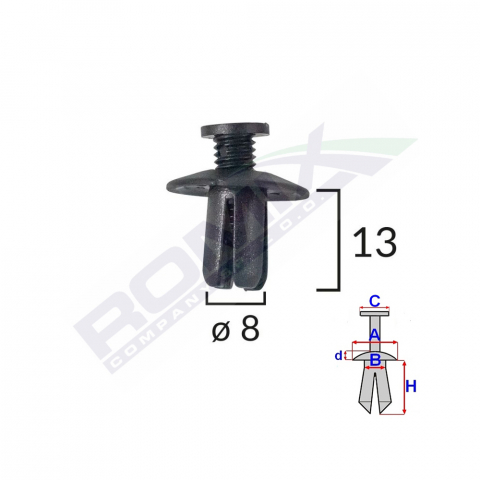 ECHIPAMENTE SERVICE - CLIPS FIXARE PENTRU HYUNDAI/KIA/MAZDA - NEGRU SET 10 BUC