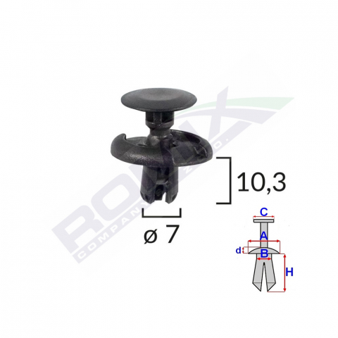 CONSUMABILE SERVICE - CLIPS FIXARE PENTRU TOYOTA/SUZUKI 7X10.3MM - NEGRU SET 10 BUC