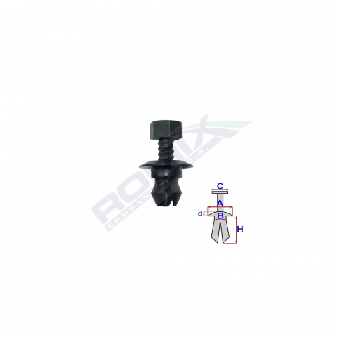 CONSUMABILE SERVICE - CLIPS FIXARE PENTRU VW, AUDI 8.5X10.6MM NEGRU - SET 10 BUC