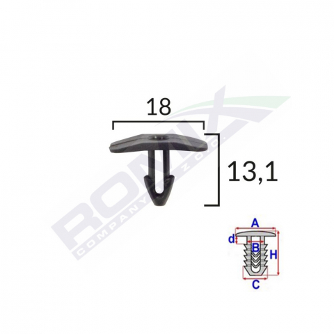 CONSUMABILE SERVICE - CLIPS GARNITURA PENTRU CITROEN FIAT PEUGEOT 18X13.1MM - NEGRU SET 10 BUC