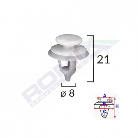 ECHIPAMENTE SERVICE - CLIPS TAPITERIE PENTRU CITROEN/PEUGEOT - ALB SET 10 BUC