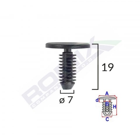 ECHIPAMENTE SERVICE - CLIPS TAPITERIE PENTRU CITROEN/PEUGEOT - NEGRU SET 10 BUC