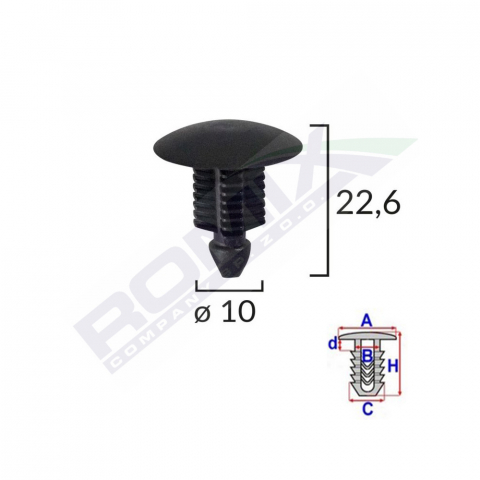 ECHIPAMENTE SERVICE - CLIPS TAPITERIE PENTRU FIAT DUCATO - NEGRU SET 10 BUC