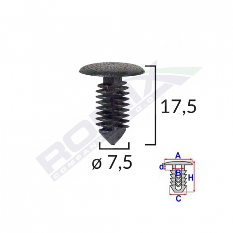 CONSUMABILE SERVICE - CLIPS TAPITERIE PENTRU OPEL/CITROEN/PEUGEOT - NEGRU SET 10 BUC