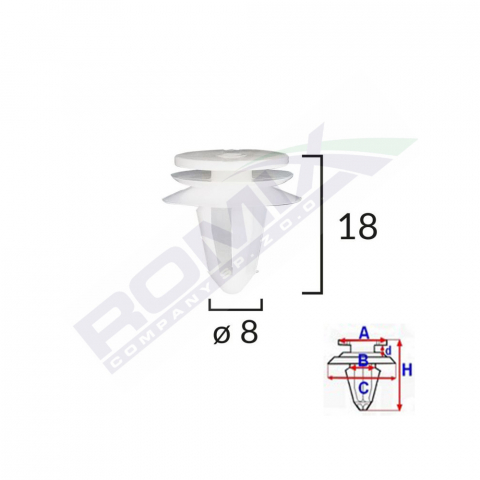 CONSUMABILE SERVICE - CLIPS TAPITERIE PENTRU SEAT VW 8X18MM - GRI SET 10 BUC