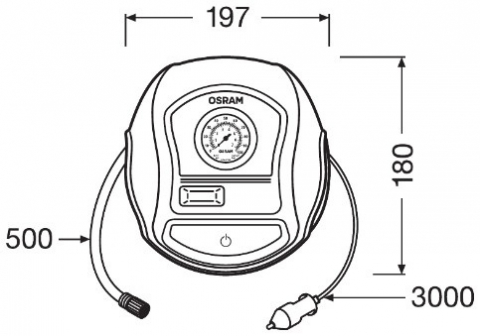 COMPRESOR AUTO 12V 120 W CU AFISAJ ANALOGIC TYREINFLATE 200 OSRAM [2]