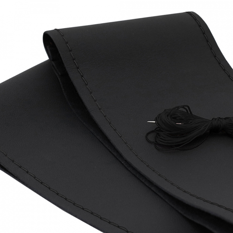ACCESORII INTERIOR - HUSA VOLAN CU SNUR PIELE NATURALA NEGRU 39-40 cm