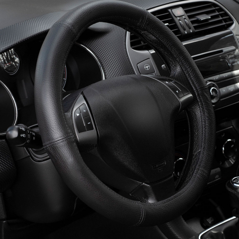 ACCESORII AUTO - HUSA VOLAN PIELE NATURALA NEGRU 49-51 CM