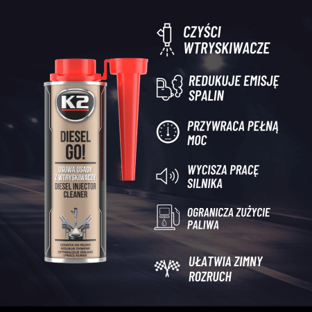 K2 DIESEL GO! 250ML Reduce fumul, optimizeaza arderea si functionarea motorului [3]