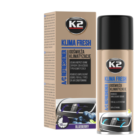 PRODUSE K2 - K2 KLIMA FRESH 150ml Spray curatat si dezinfectat aer cond.BLUEBERRY