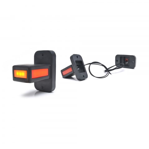 BECURI AUTO - LAMPA GABARIT LED CU BRAT 1169 W168.32, 12V-24V, POZITIE ALB / ROSU / PORTOCALIU WAS