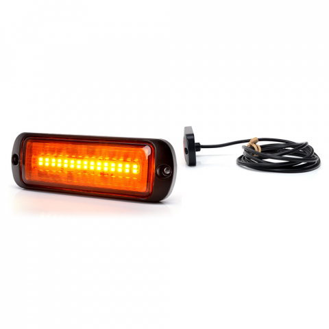 BECURI AUTO - PROIECTOR STROBOSCOPIC LED PORTOCALIU 1469 W218 CU MONTARE IN GRILA, 2 FAZE FLASH, 12V-24V, 21W WAS