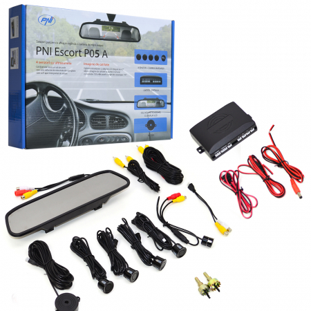 ELECTRICA / ELECTRONICA - SENZORI PARCARE AFISAJ OGLINDA PNI P05 A SI CAMERA MERS INAPOI
