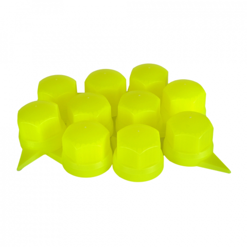 SET 10 BUCATI CAPAC PLASTIC PENTRU PREZON ROATA CU INDICATOR 33 MM NEON GALBEN 41 MM [3]