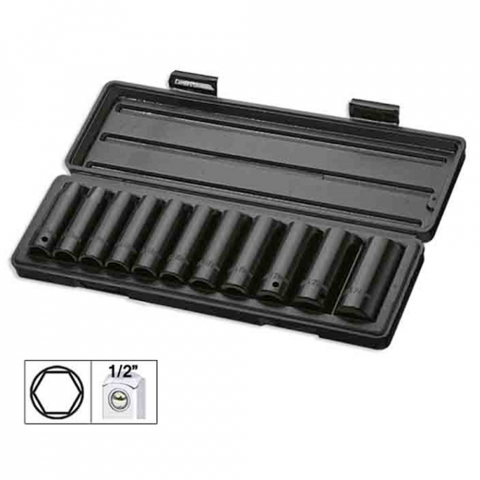 ACCESORII AUTO - SET 11 TUBULARE DE IMPACT HEX. DE 1/2` JBM