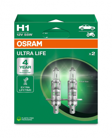 BECURI AUTO - SET 2 BECURI 12V H1 55 W ULTRA LIFE OSRAM