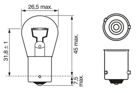 BEC 12V PY21W 21W PURE LIGHT SET 10 BUC BOSCH [4]