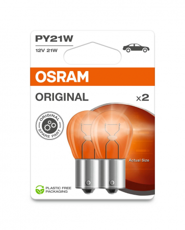SET 2 BECURI 12V PY21W ORIGINAL BLISTER OSRAM [1]