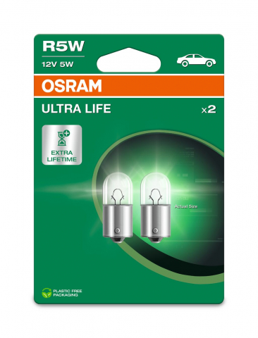 BECURI AUTO - SET 2 BECURI 12V R5W ULTRA LIFE BLISTER OSRAM