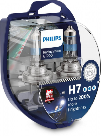 BECURI AUTO - SET 2 BECURI FAR H7 55W 12V RACING VISION GT200 PHILIPS