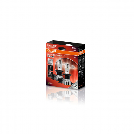 SET 2 BECURI NIGHT BREAKER LED START H4 +230% BLISTER OMOLOGARE RAR [1]