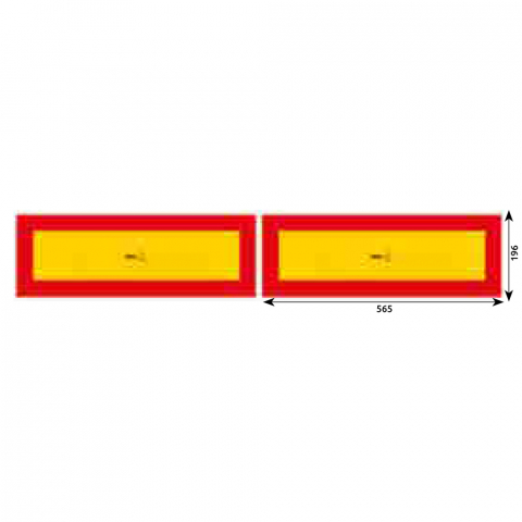 ECHIPAMENTE SERVICE - SET 2 PLACUTE REFLECTORIZANTE 565X196 MM GALBEN/ ROSU ALUMINIU HICO
