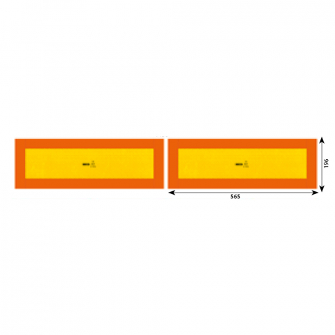 ECHIPAMENTE SERVICE - SET 2 PLACUTE REFLECTORIZANTE GALBEN/ROSU FLUORESCENT 565X196 MM ALUMINIU RF 70.01SHICO