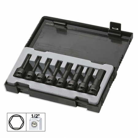 ACCESORII AUTO - SET 8 IMBUSURI DE IMPACT HEX. LUNGI DE 1/2` JBM