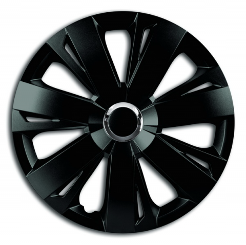ACCESORII AUTO - SET CAPACE ROTI 15` NEGRE CU INEL CROMAT ENERGY