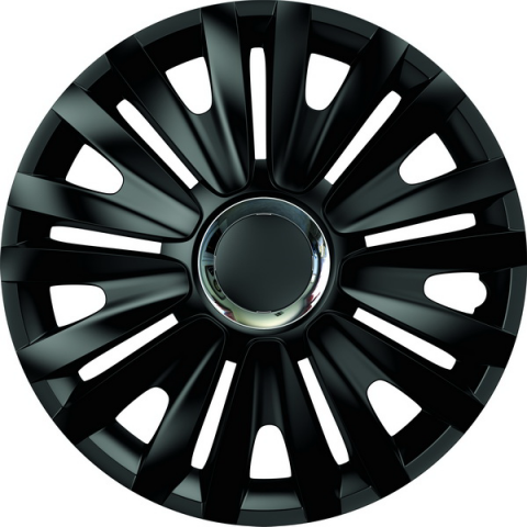 ACCESORII AUTO - SET CAPACE ROTI 15` NEGRE CU INEL CROMAT ROYAL