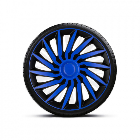 ACCESORII AUTO - SET CAPACE ROTI 16` ALBASTRU-NEGRU CU INEL ALBASTRU KENDO
