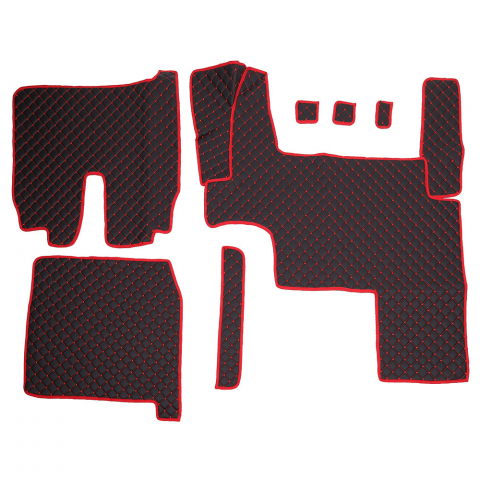 ACCESORII INTERIOR - SET COVORASE PIELE ECOLOGICA TRUCK UMBRELLA PENTRU MAN TGX EURO 5. NEGRU