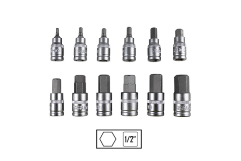 SCULE SI ECHIPAMENTE - SET DE 12 PIESE 1/2` IMBUSURI HEX. JBM