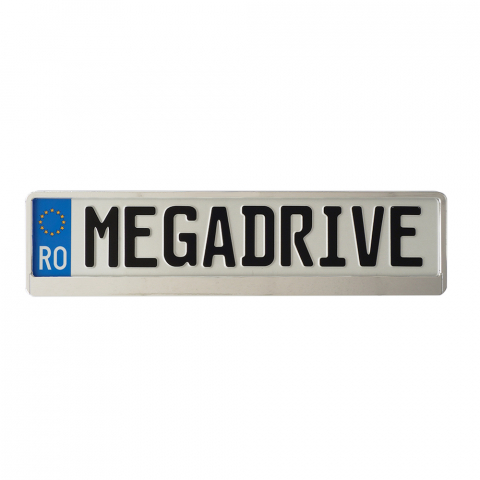 SUPORT NUMAR INMATRICULARE MEGA DRIVE METALIZAT SILVER 1 BUC [1]