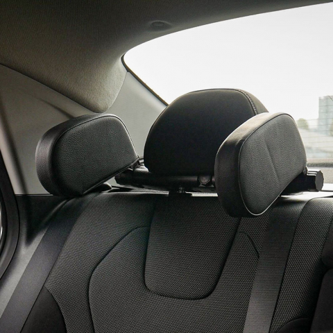 ACCESORII INTERIOR - SUPORT TETIERA AUTO REGLABIL-PIELE ECOLOGICA NEAGRA