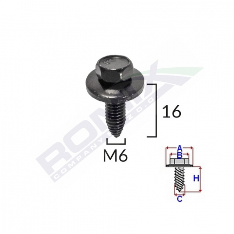 SURUB FIXARE BARA PROTECTIE PENTRU PEUGEOT, CITROEN 6X16MM SET 5 BUC [1]