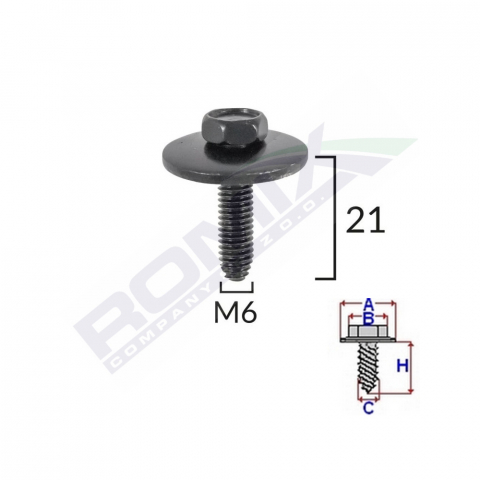 CONSUMABILE SERVICE - SURUB FIXARE ELEMENTE EXTERIOR PENTRU RENAULT 6X21MM SET 5 BUC