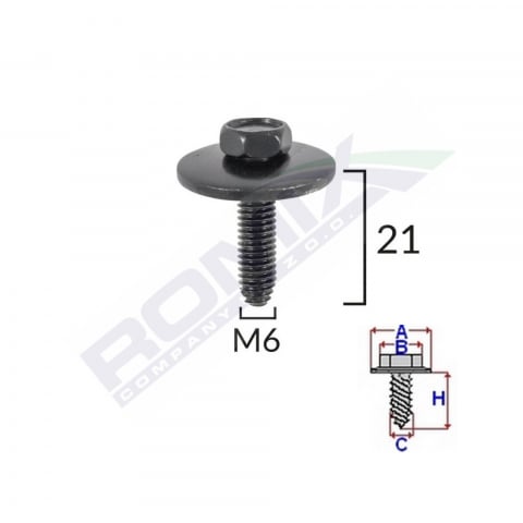 SURUB FIXARE ELEMENTE EXTERIOR PENTRU RENAULT 6X21MM SET 5 BUC [1]