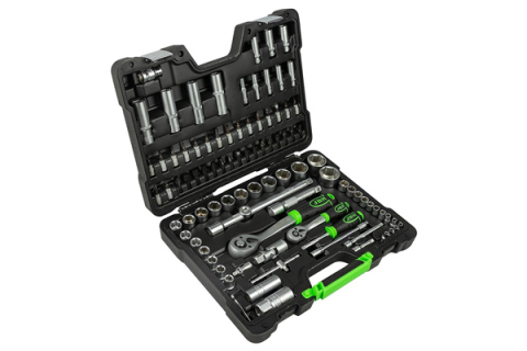 SCULE SI ECHIPAMENTE - TRUSA DE TUBULARE HEXAGONALE CU 94 PIESE CU CLICHETI 1/2` SI 1/4` JBM