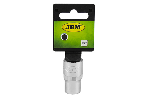 ACCESORII AUTO - TUBULARA CROMATA BIHEXAGONALA SCURTA - XZN 1/2` 16 MM JBM