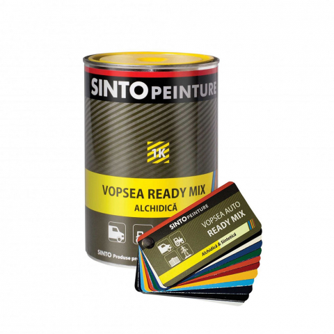 INTRETINERE AUTO - VOPSEA READY MIX 1K ALCHIDICA NEGRU LUCIOS (RAL 9005) 1L SINTO